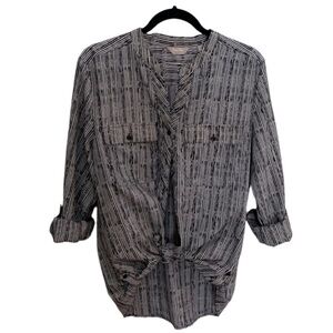 𝅺new w/o tags Coral Bay Ladies Black and White Button Up Blouse Large